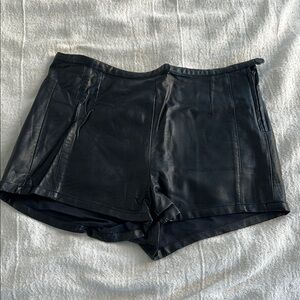 Black Leather Women's Shorts